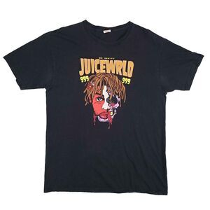Juice Wrld 999 No Vanity Tour 2019 Graphic T-Shirt Mens Medium Black Rap Hip Hop